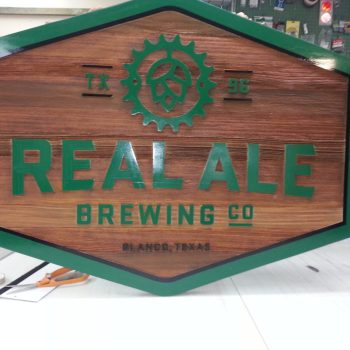 Sandblasted sign